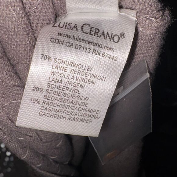 Luisa Cerano y2K Luxe Knit Cashmere Mini Sweater Dress with Sequins size 16 - Picture 10 of 13